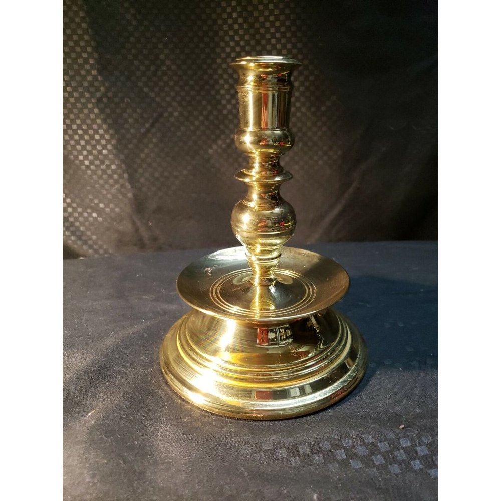 BALDWIN Candleholder Candlestick Solid Heavy Brass FORGED IN AMERICA